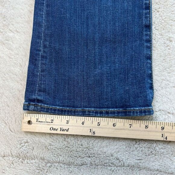 American Eagle Skinny Kick Bootcut Jeans Size 12 Short Super Stretch Whiskers - Picture 8 of 10